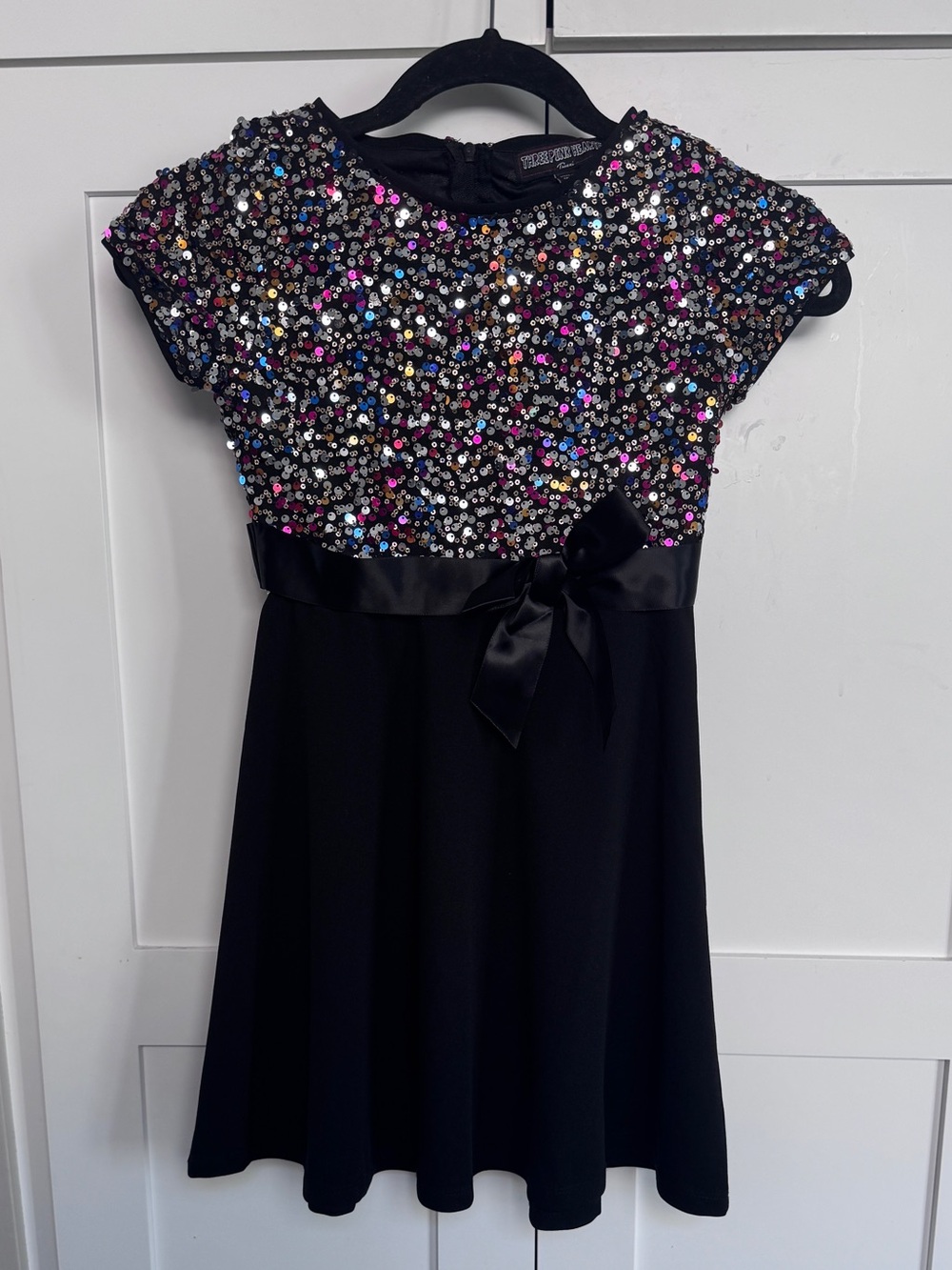 Trixxi Black Dress with Multicolor Sequin Bodice